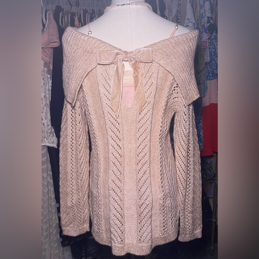 White House Black Market Sweater and Camisole Pink Size Medium